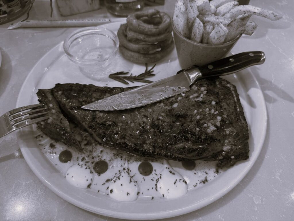 A steak meal - being able to cut steak again marked a significant point of recovery for Solly.